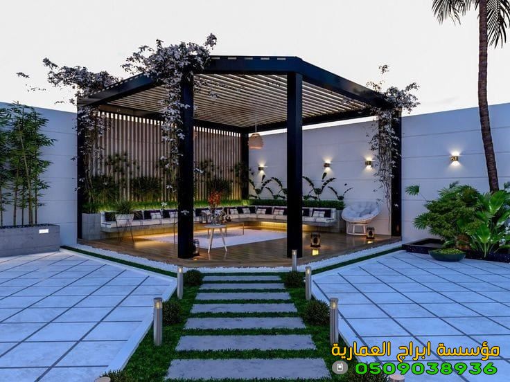 تركيب برجولات لبساتين الاحواش برجولات حديد مربعات في الرياض 